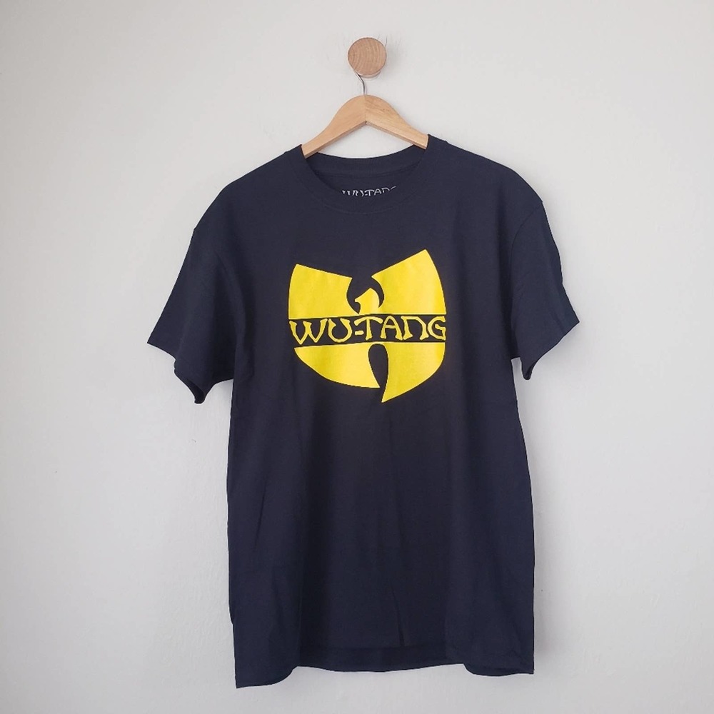 NEW Wu Tang Graphic Logo Black Yellow Crewneck  Band T-Shirt Top - Picture 2 of 8